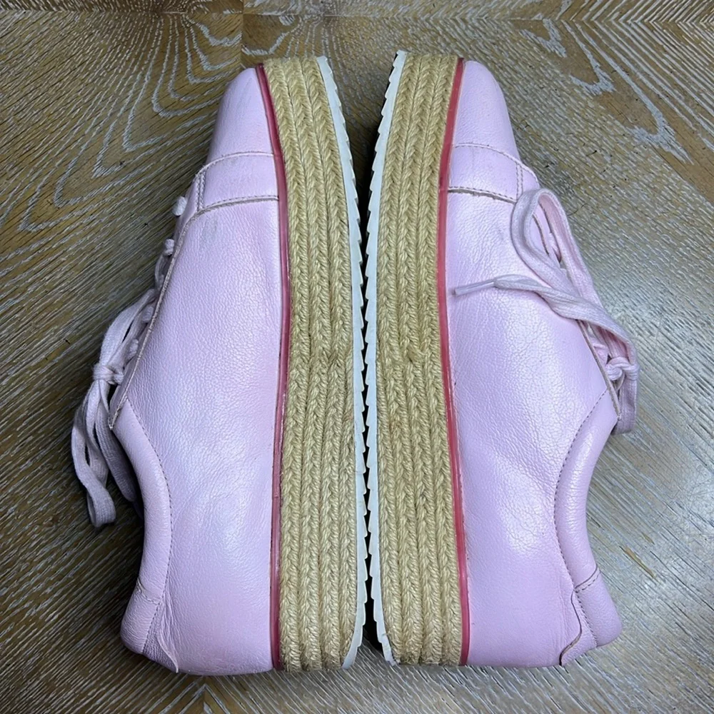 HALOGEN x ATLANTIC PACIFIC Pink Leather Espadrille Pointy Sneakers 8.5